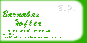 barnabas hofler business card