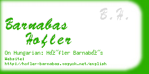 barnabas hofler business card